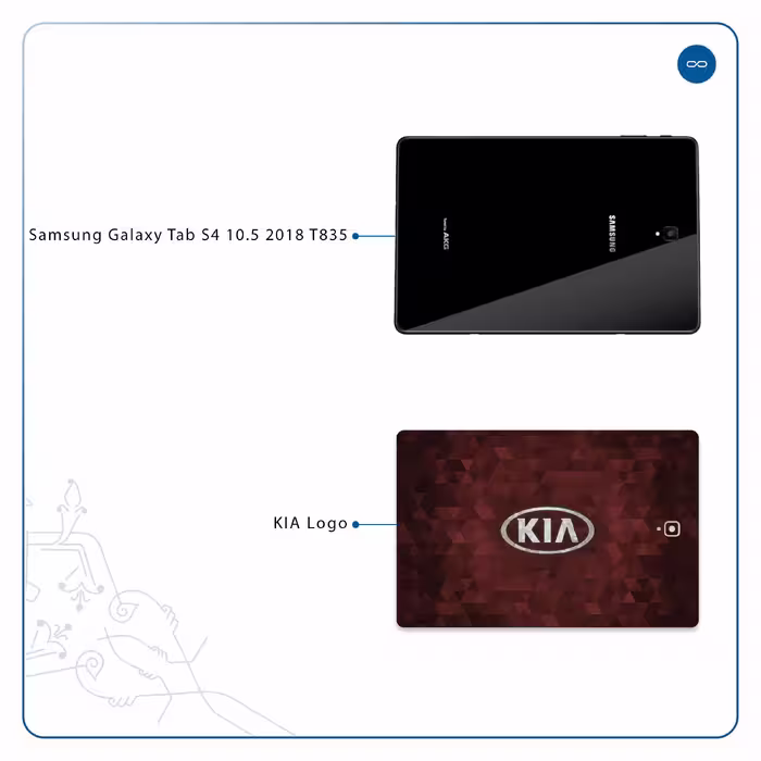 برچسب پوششی ماهوت مدل KIA-Logo مناسب برای تبلت سامسونگ Galaxy Tab S4 10.5 2018 T835
