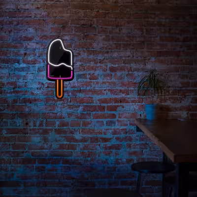 چراغ دیواری نئون دیزاین طرح Ice-Cream-2-BL_MLC