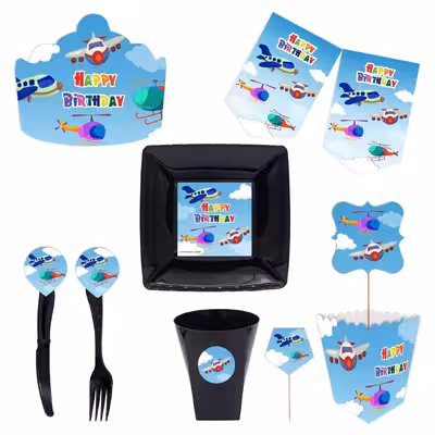   مجموعه 72 عددی تم تولد طرح هواپیما و هلیکوپتر