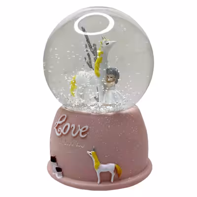 گوی موزیکال مدل پمپی شاهزاده و اسب طرح Love کد PA4045