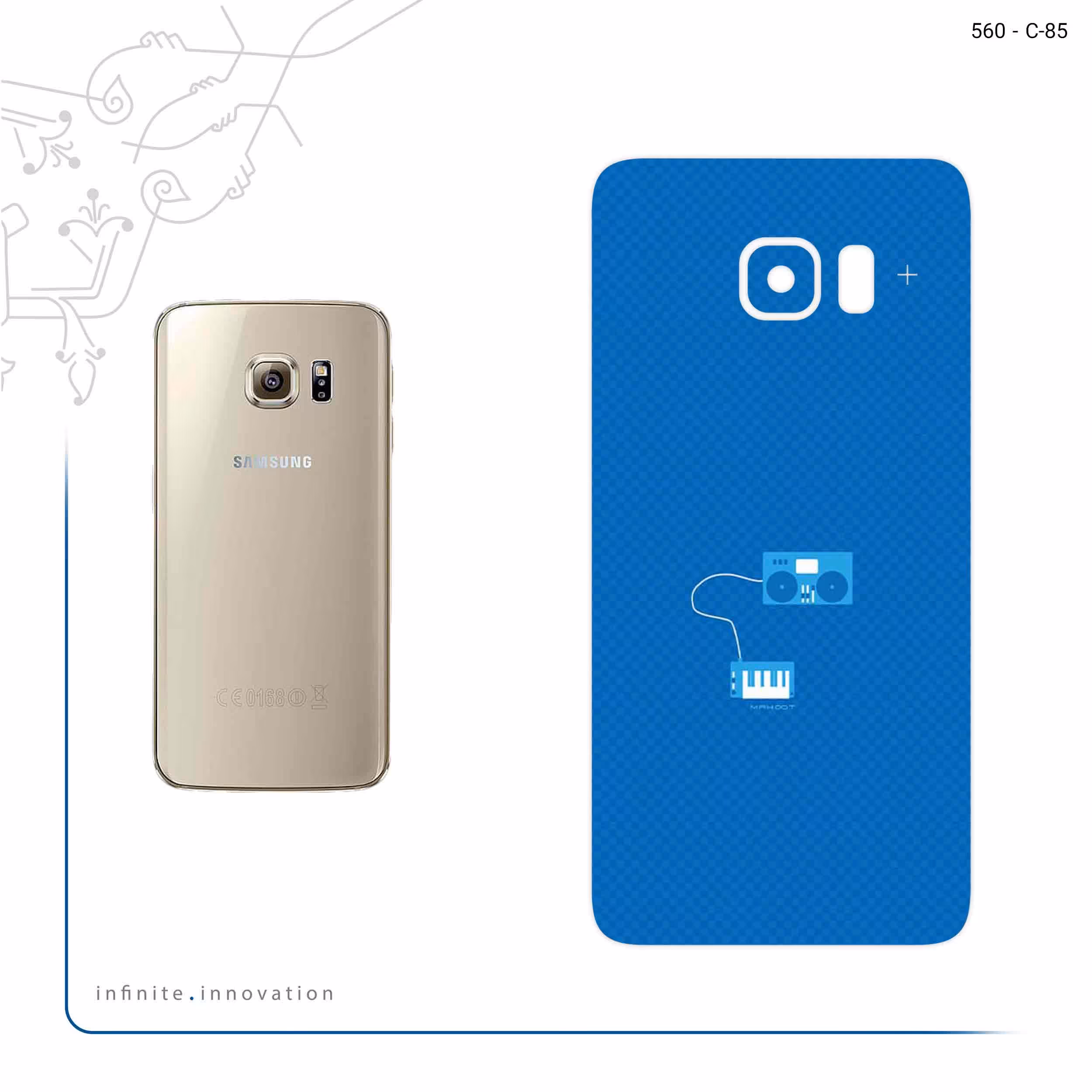 برچسب پوششی ماهوت مدل Minimal DJ Icon مناسب برای گوشی موبایل سامسونگ Galaxy S6 Edge Plus