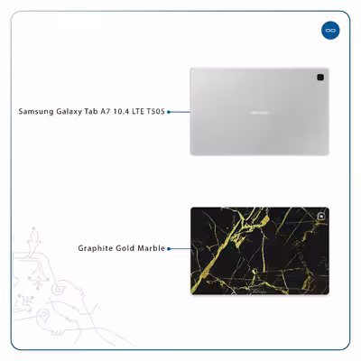 برچسب پوششی ماهوت مدل Graphite-Gold-Marble مناسب برای تبلت سامسونگ Galaxy Tab A7 10.4 LTE 2020 T505