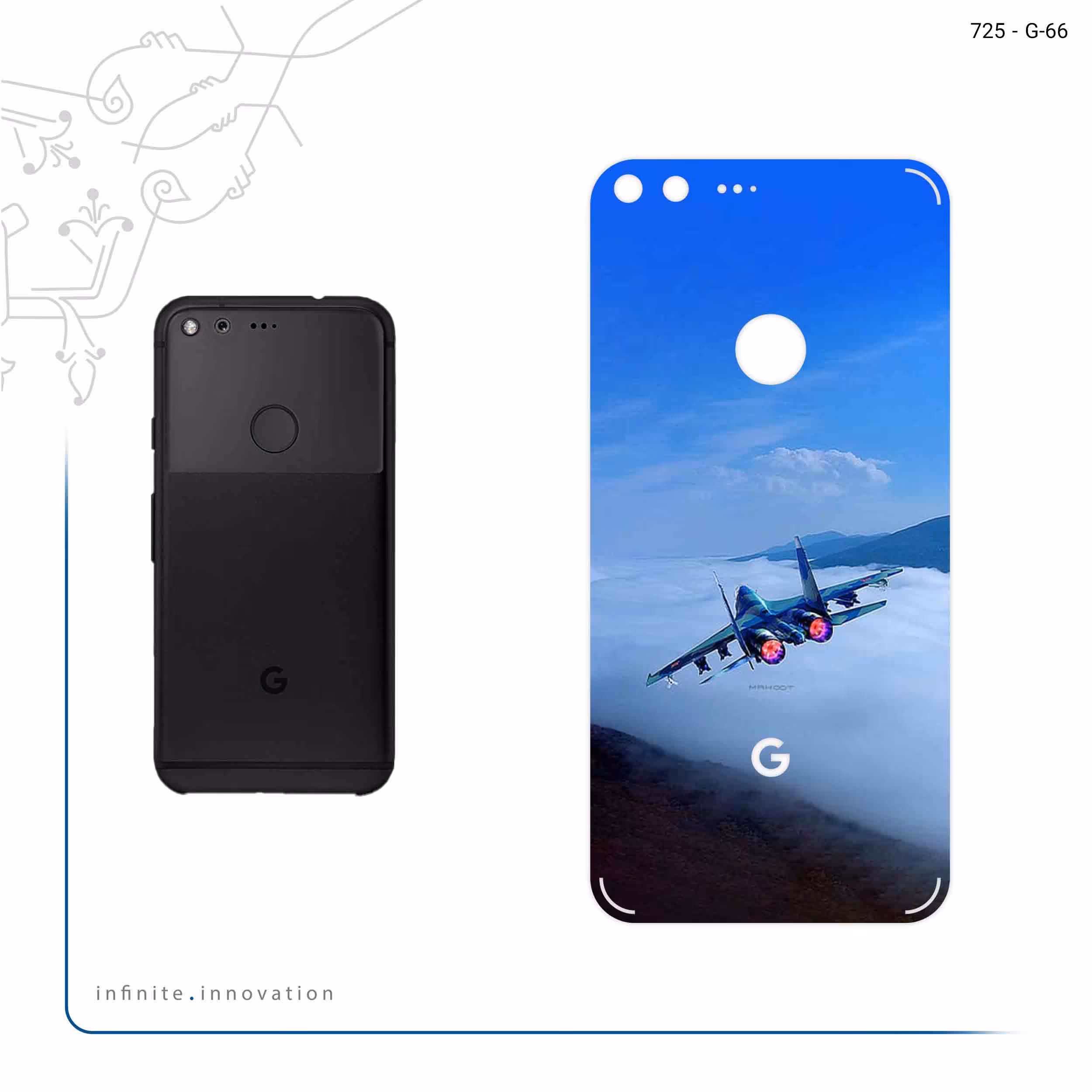 برچسب پوششی ماهوت مدل Fighter plane Su27 مناسب برای گوشی موبایل گوگل Pixel