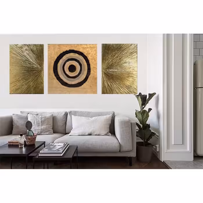 تابلو نقاشی ورق طلا مدل چشم نظر  کد 0073 مجموعه 3 عددی