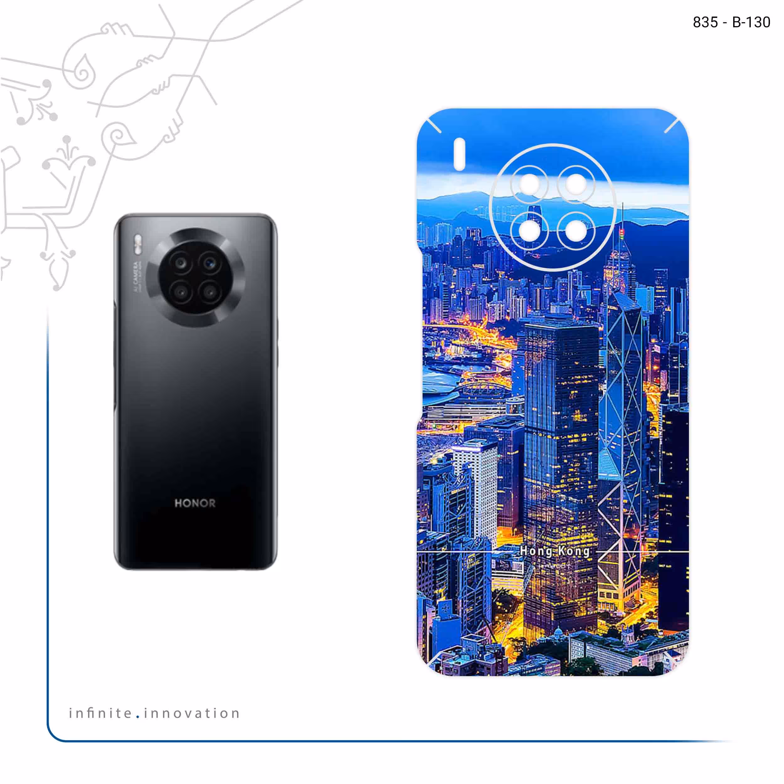برچسب پوششی ماهوت مدل Hong Kong City مناسب برای گوشی موبایل آنر 50 Lite
