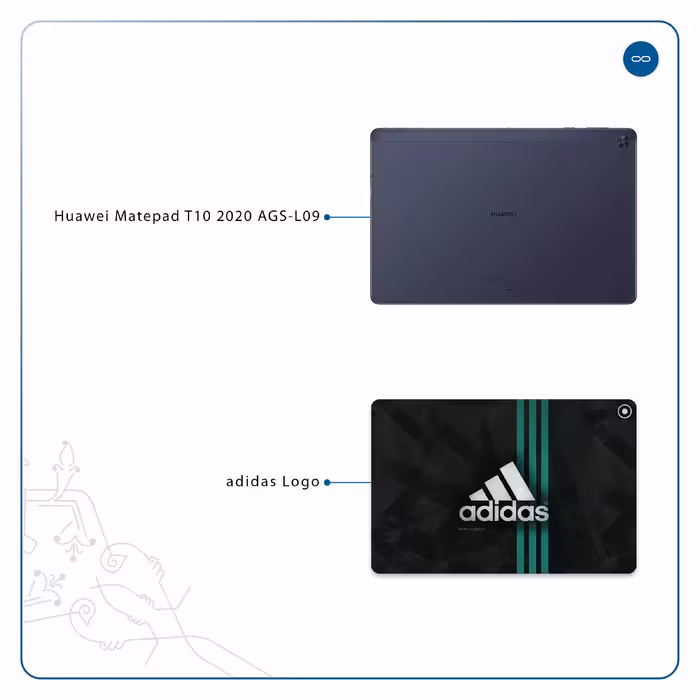 برچسب پوششی ماهوت مدل adidas-Logo مناسب برای تبلت هوآوی Matepad T10 2020 AGS-L09