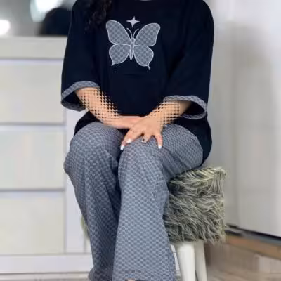 ست تیشرت شلوار باکسی قواره دار