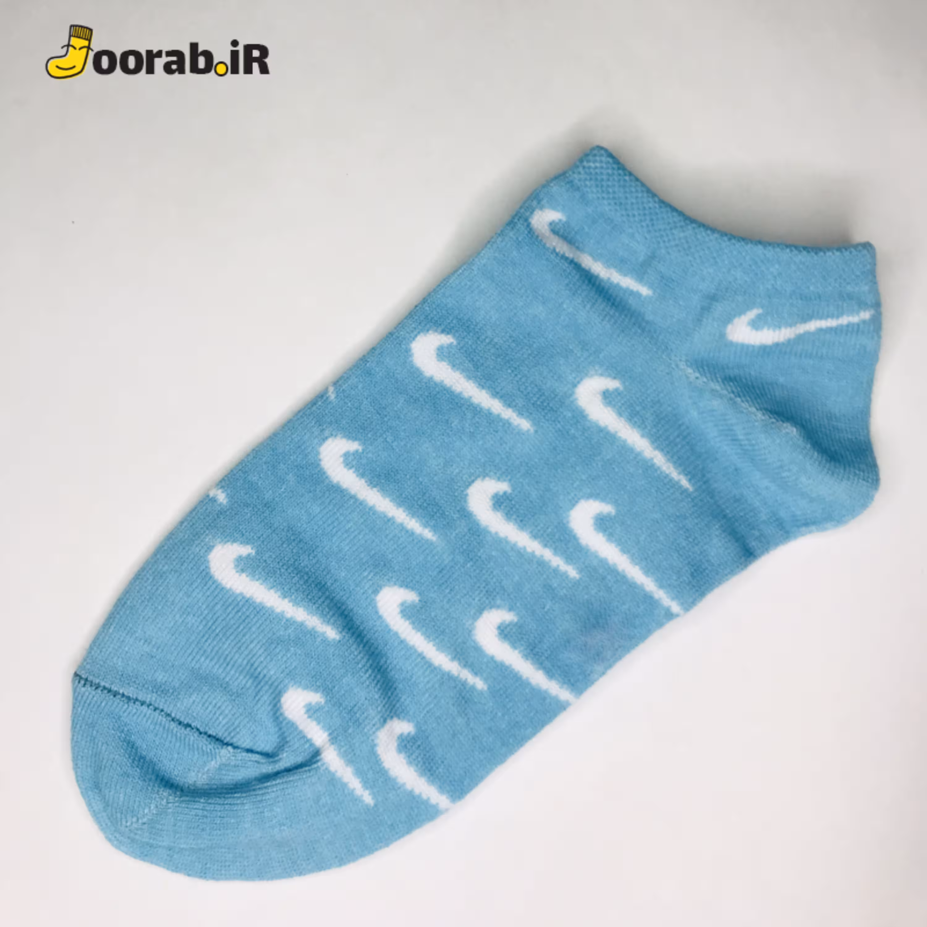 جوراب مچی طرح صفحه نایک آبی