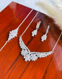 سرویس نقره زنجیری زنانه کد 60043