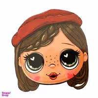 آینه دست ساز جیبی طرح دختر بلای فرانسوی کد fran.1 رنگ صورتی