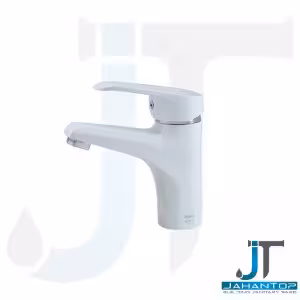 شیر روشویی اهرمی سفید کروم آریانا (مدل مرجان)