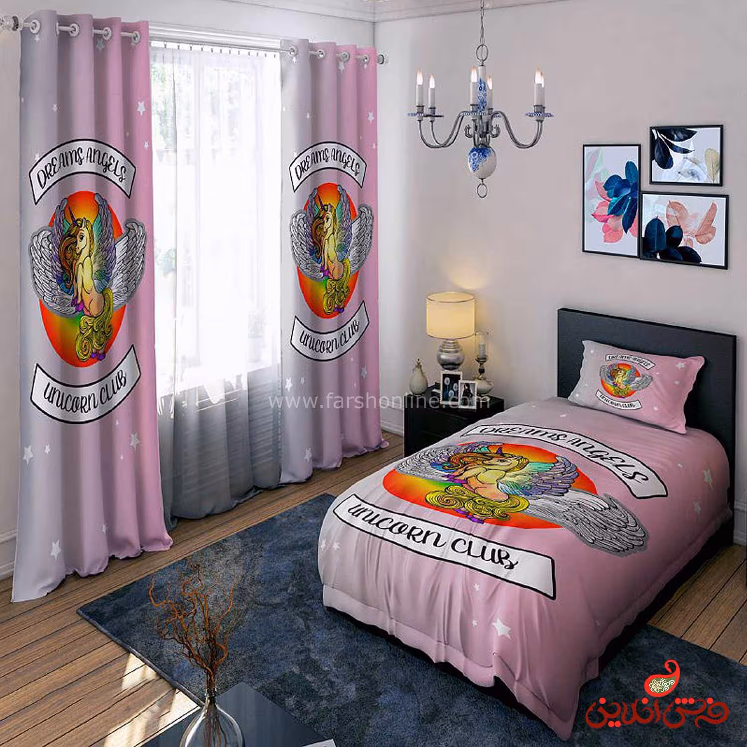 روتختی طرح اسب تک شاخ کد 15241