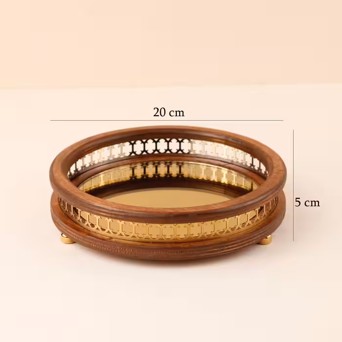 پیش دستی کف آیینه طلایی آسا