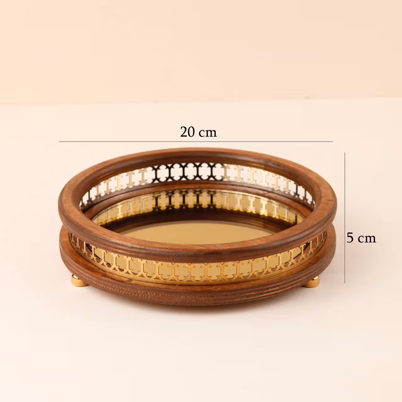 پیش دستی کف آیینه طلایی آسا