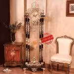 ثانیه سازان ساعت ایستاده 4 ستون طرح تاندوفر  انتیک مشکی 2273