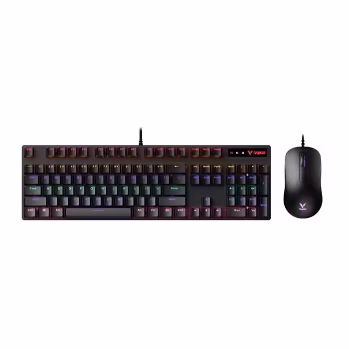 کیبورد و ماوس مکانیکال گیمینگ باسیم رپو مدل V150s