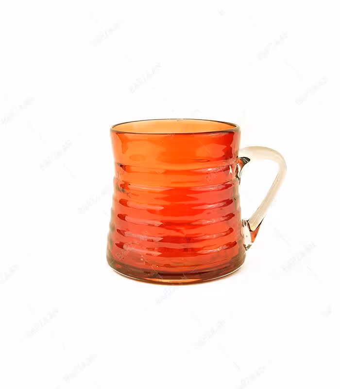 لیوان آبگینه دسته دار قرمز کوچک- کد 040