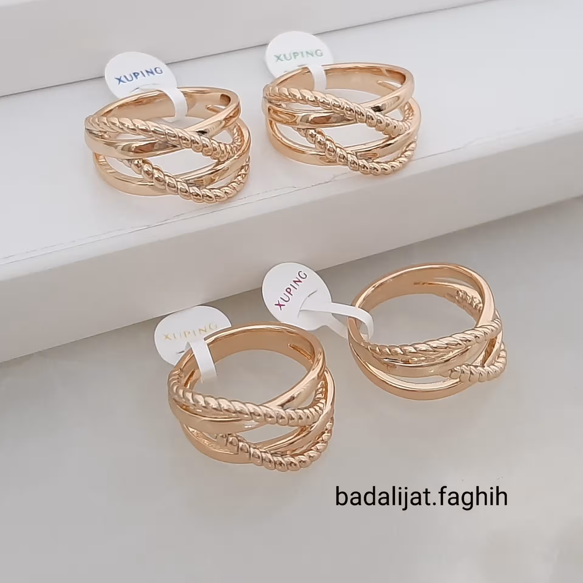 انگشتر ژوپینگ فوق العاده خاص طرح طلا کاملا رنگ ثابت و آبکاری طلا شده 