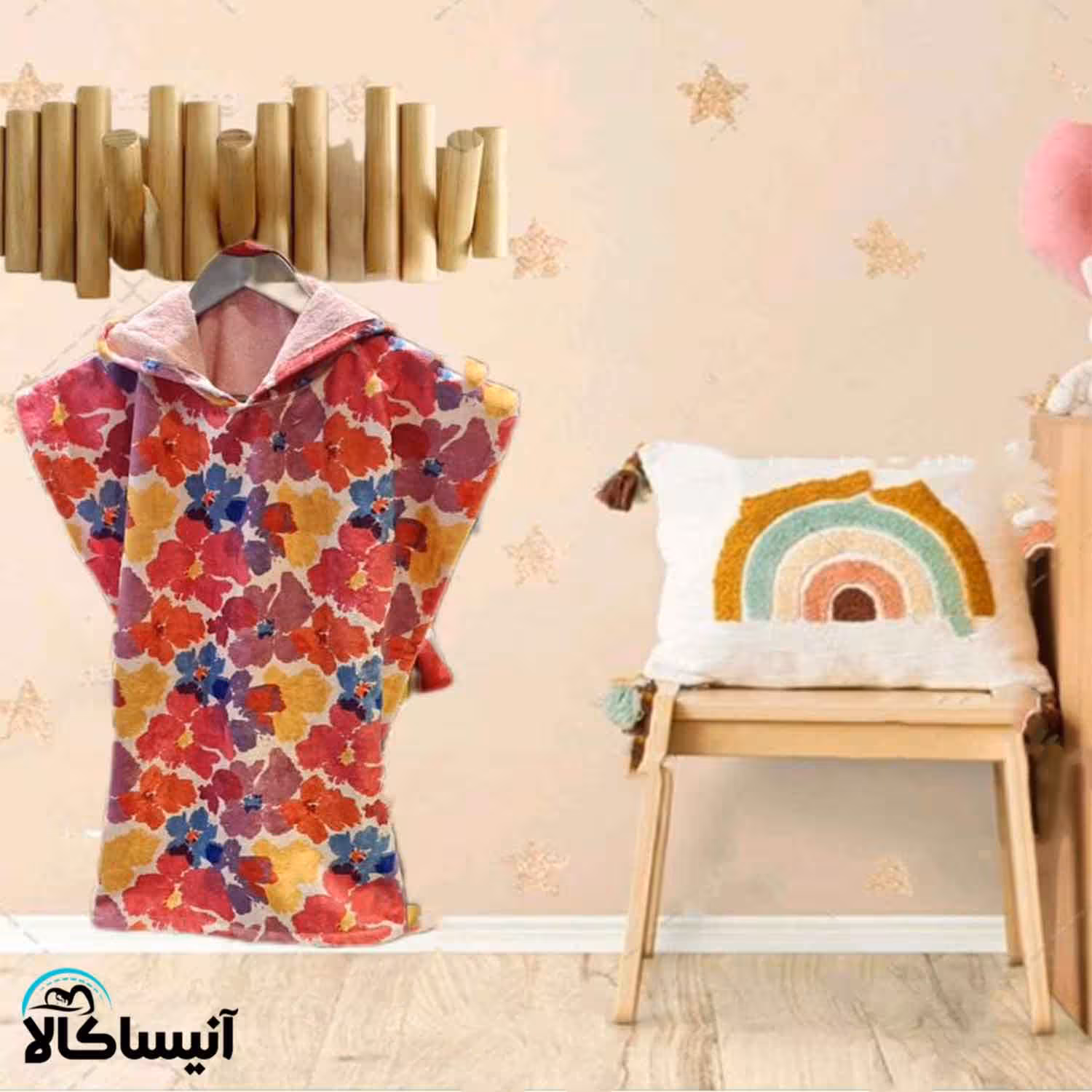 حوله پانچو برق لامع مدل گل