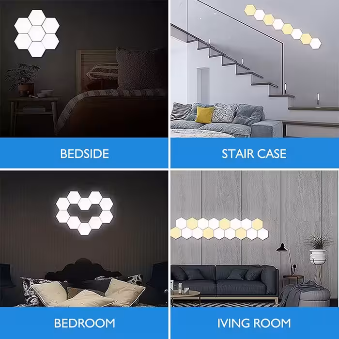 پنل LED هوشمند لمسی شش ضلعی (3 عددی)