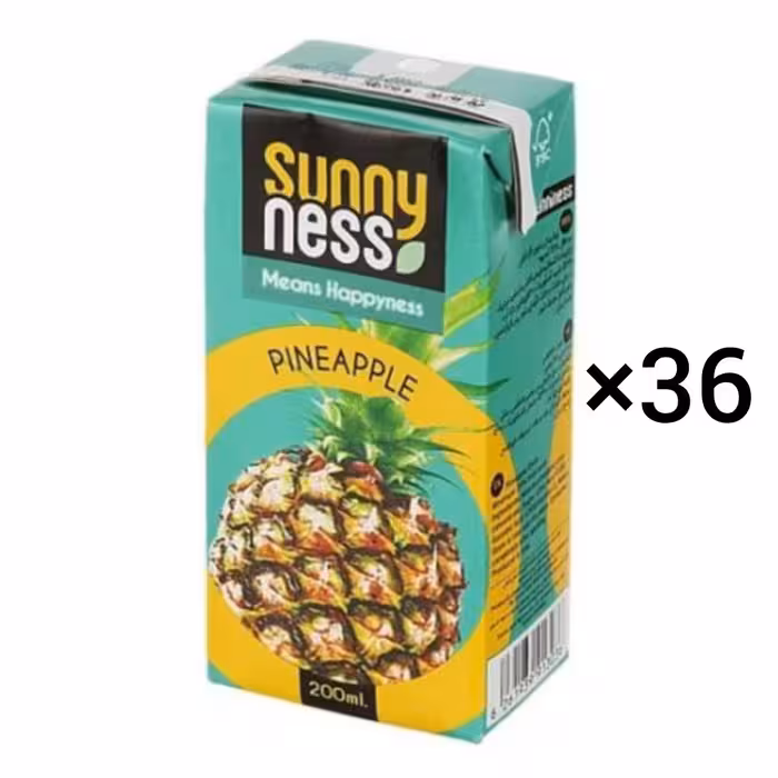 آبمیوه سانی نس با طعم آناناس باکس 36 عددی sunnyness