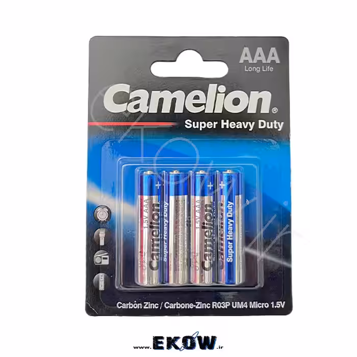 باتری نیم قلمی کملیون SUPER HEAVY DUTY ( باتری نیم قلمی چهارتایی CAMELION SUPER HEAVY DUTY AA 1.5V)
