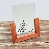 آینه رومیزی با قاب چوبی طرح هفت