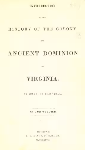خرید و دانلود نسخه کامل کتاب Introduction to the History of the Colony and Ancient Dominion of Virginia
