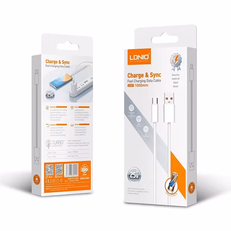 کابل شارژر الدینیو سیم گرد مدل LS901 type c