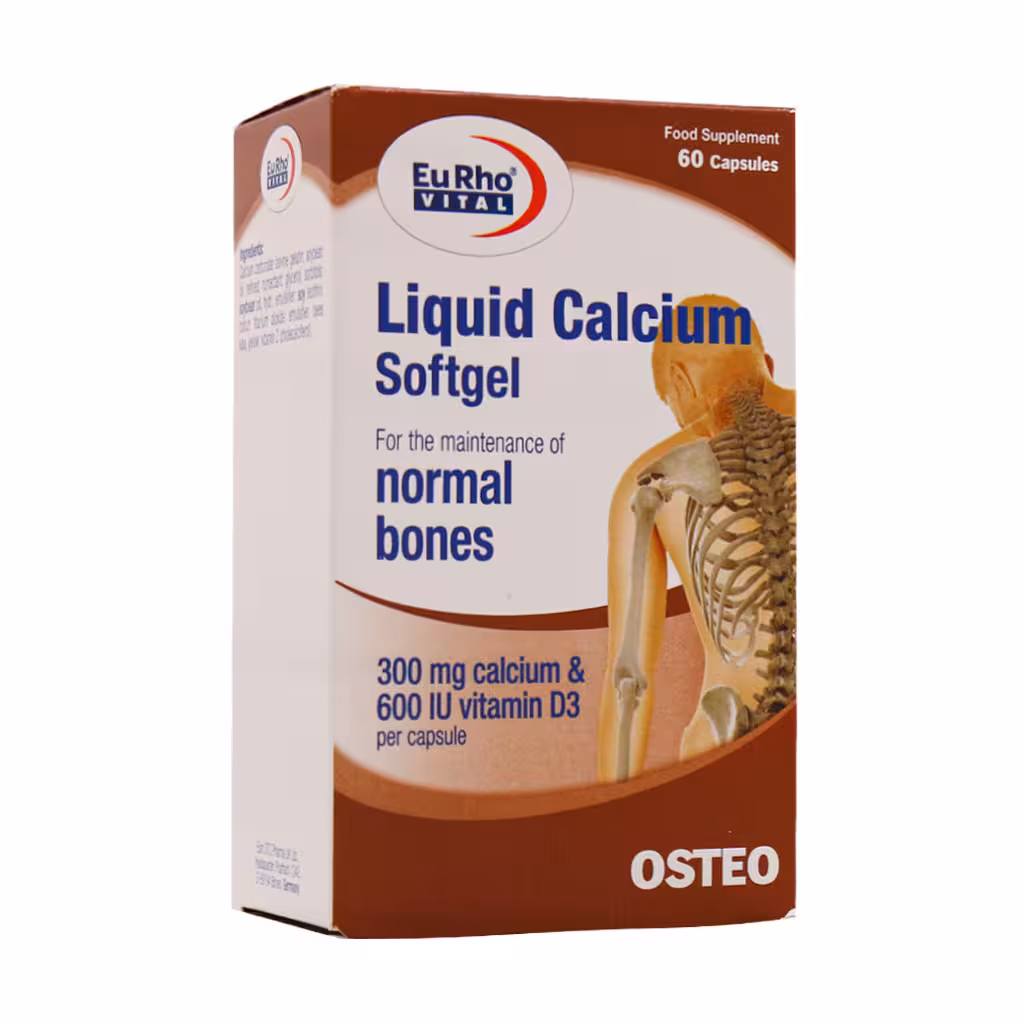 سافت ژل لیکوئید کلسیم یوروویتال 60 عدد Eurho Vital Liquid Calcium 60 Softgels