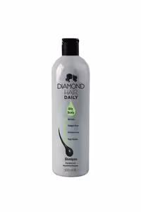 شامپو ضد شوره و ضد ریزش موهای چرب DIAMOND HAIR حجم 330 ml