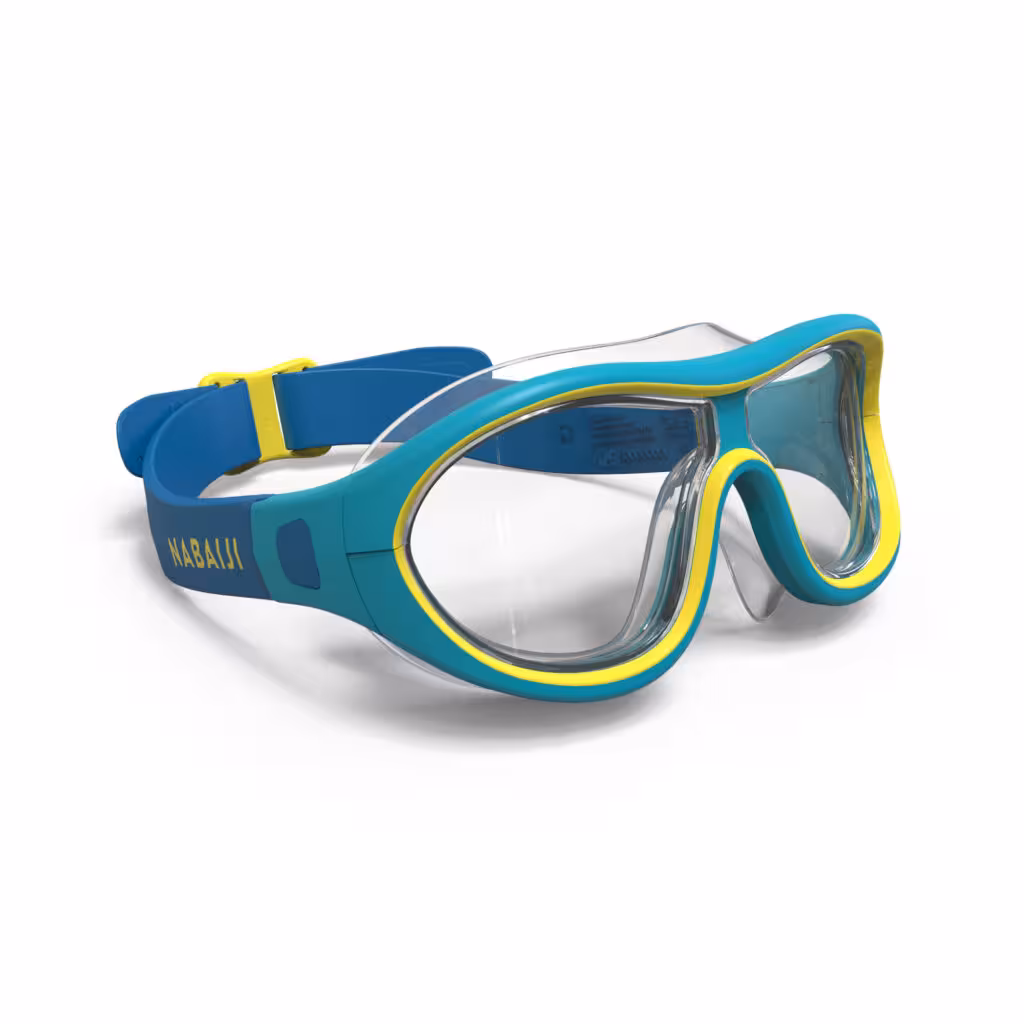 ماسک شنا نابایجی – دکتلون Nabaiji Swimming Mask – Size S – Blue – Transparent Glasses – 100 Swimdow V2