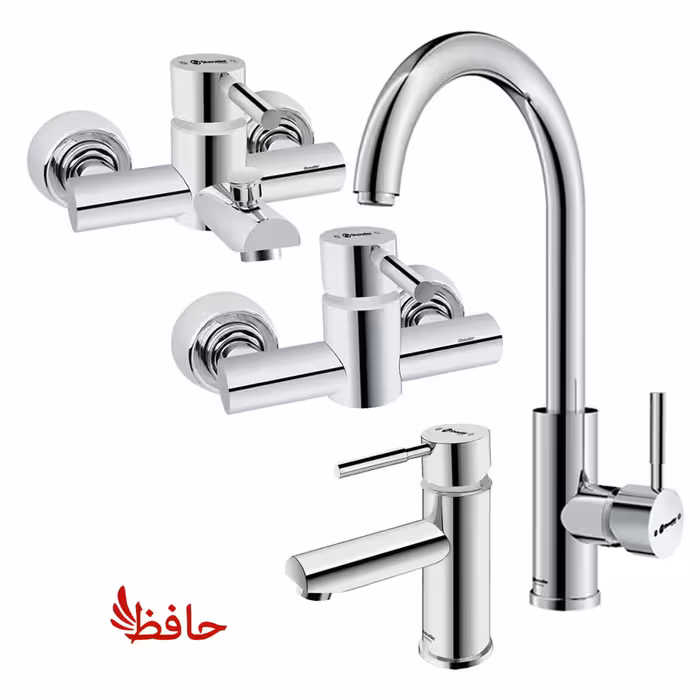 ست شیرالات شودر مدل موناکو پلاس کروم