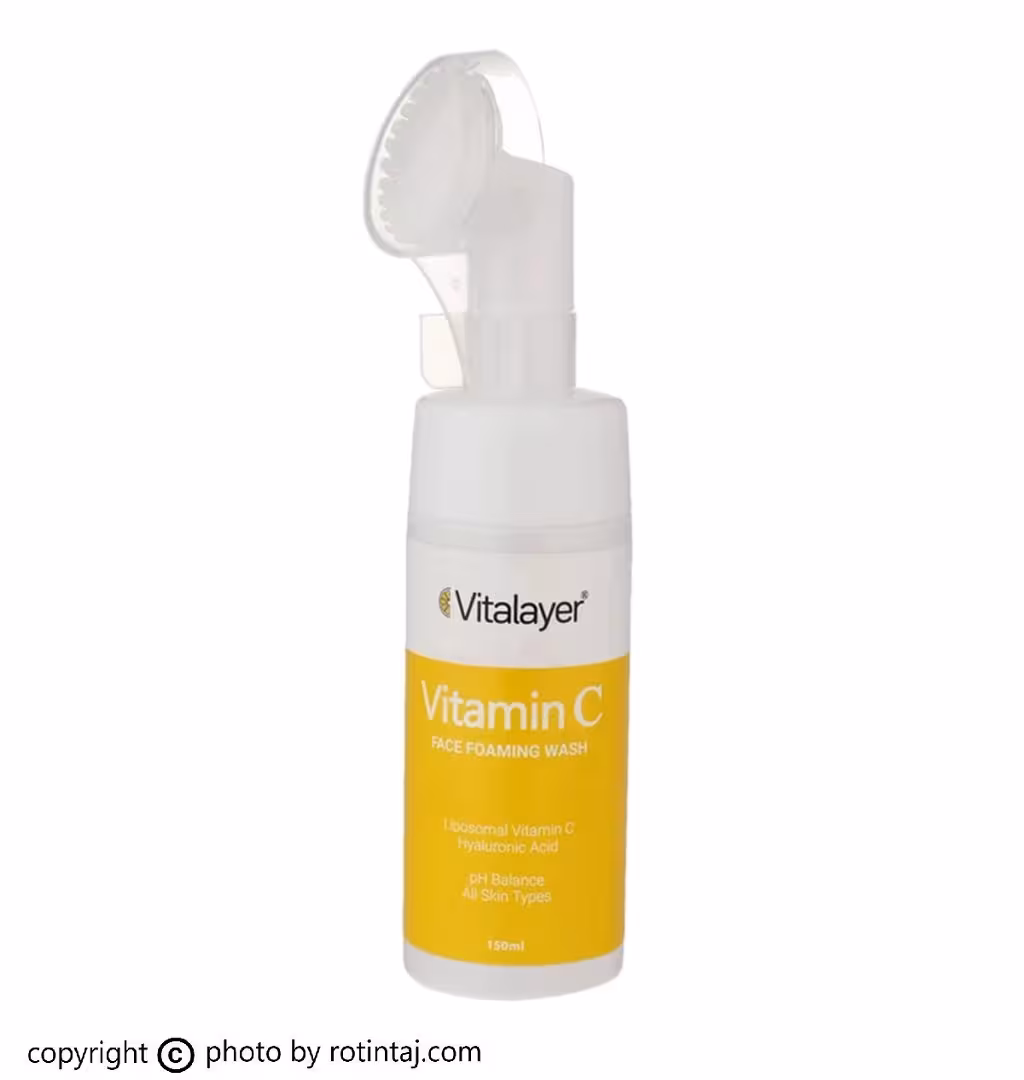 فوم ویتامین سی ویتالیر، فوم شستشوی صورت انواع پوست Vitamin C ویتالیر 150 میلی