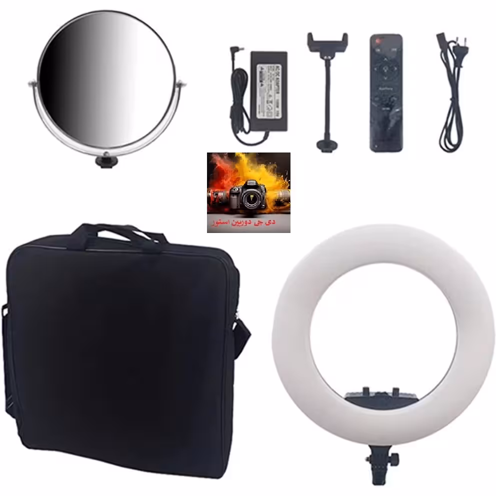 رینگ لایت ‍‍ پایه دار مدل FE-480  Gadoxبه همراه آینه وهولدرموبایل وکیف وپایه 2متری وریموت کنترل