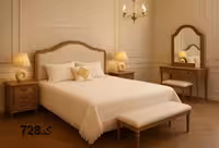 سرویس خواب کد 728 شامل تخت – دراور – قاب آینه – پاتختی