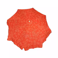 سایه بان قطر دو متر با پارچه نانو طرح گل دار،آب گریز رنگ قرمز،مسافرتی