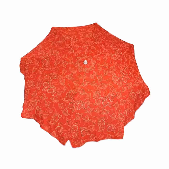 سایه بان قطر دو متر با پارچه نانو طرح گل دار،آب گریز رنگ قرمز،مسافرتی