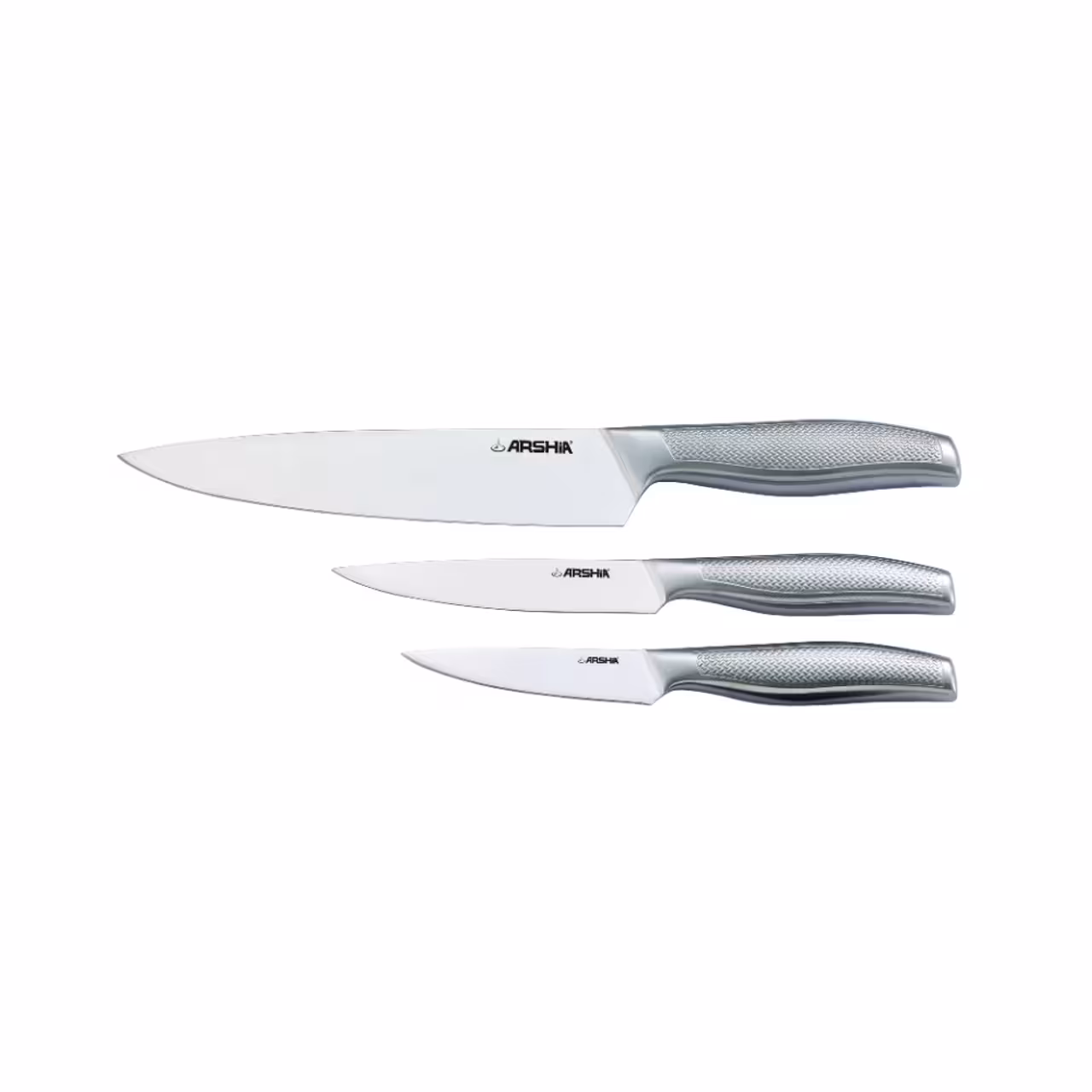 چاقوی عرشیا 3عددی (تیغه فولادی دسته فلزی) مدل KS259-2914