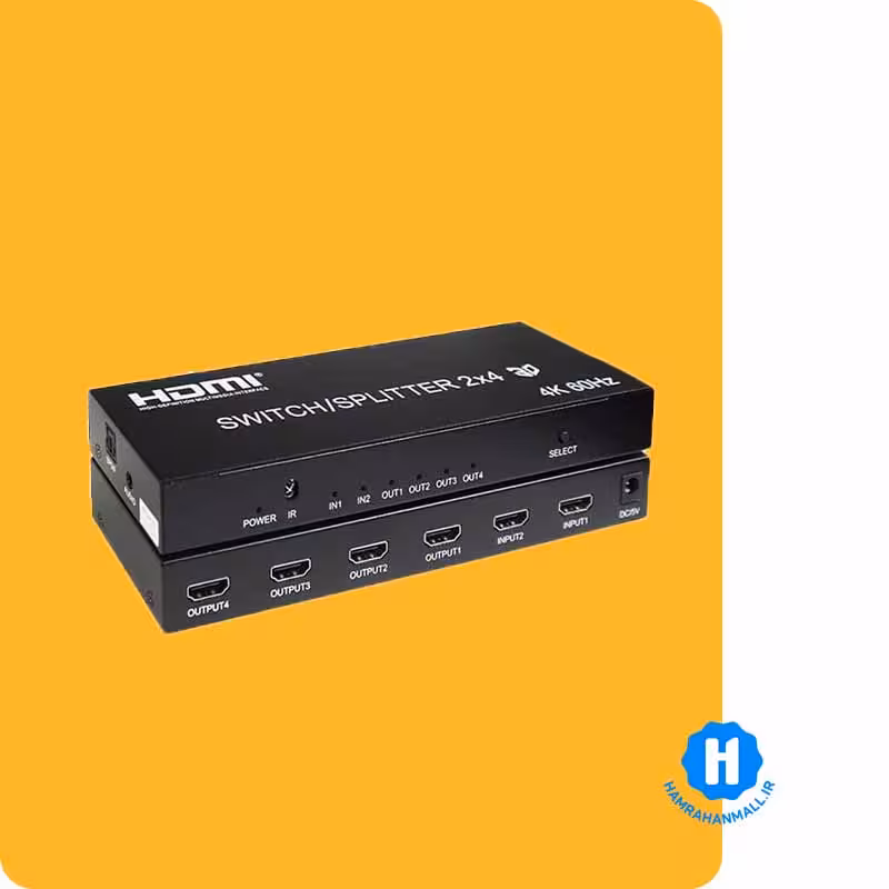 سوئیچ اسپلیتر 2 در 4 HDMI کی نت K-SWSP2024