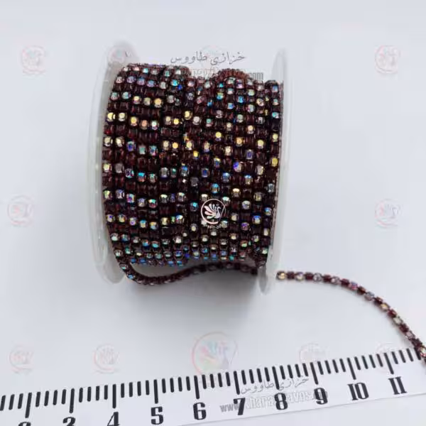 نگین متری سایز 6 ( زرشکی دو رنگ )