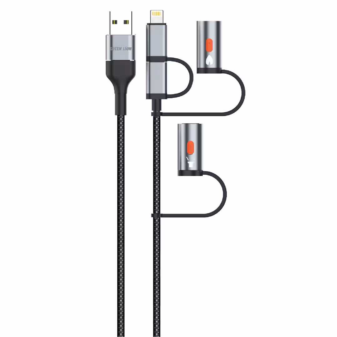 کابل چندمنظوره گرین لاین مدل Green Lion 6 in 1 Cable PD 60W GN6N1CBLEBK