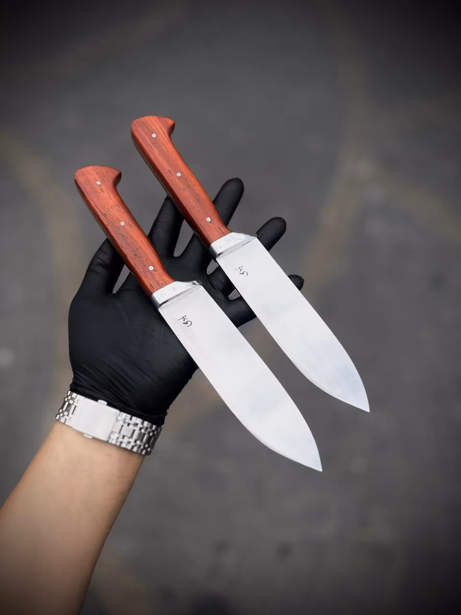 سلاخی گاوی دستساز استاد هادی فضلی  تیغه فولادی دسته پادوک