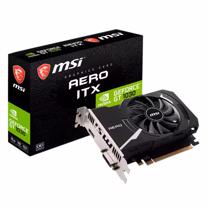 کارت گرافیک ام اس آی مدل GeForce GT1030 AERO ITX با ظرفیت 2 گیگابایت GDDR4