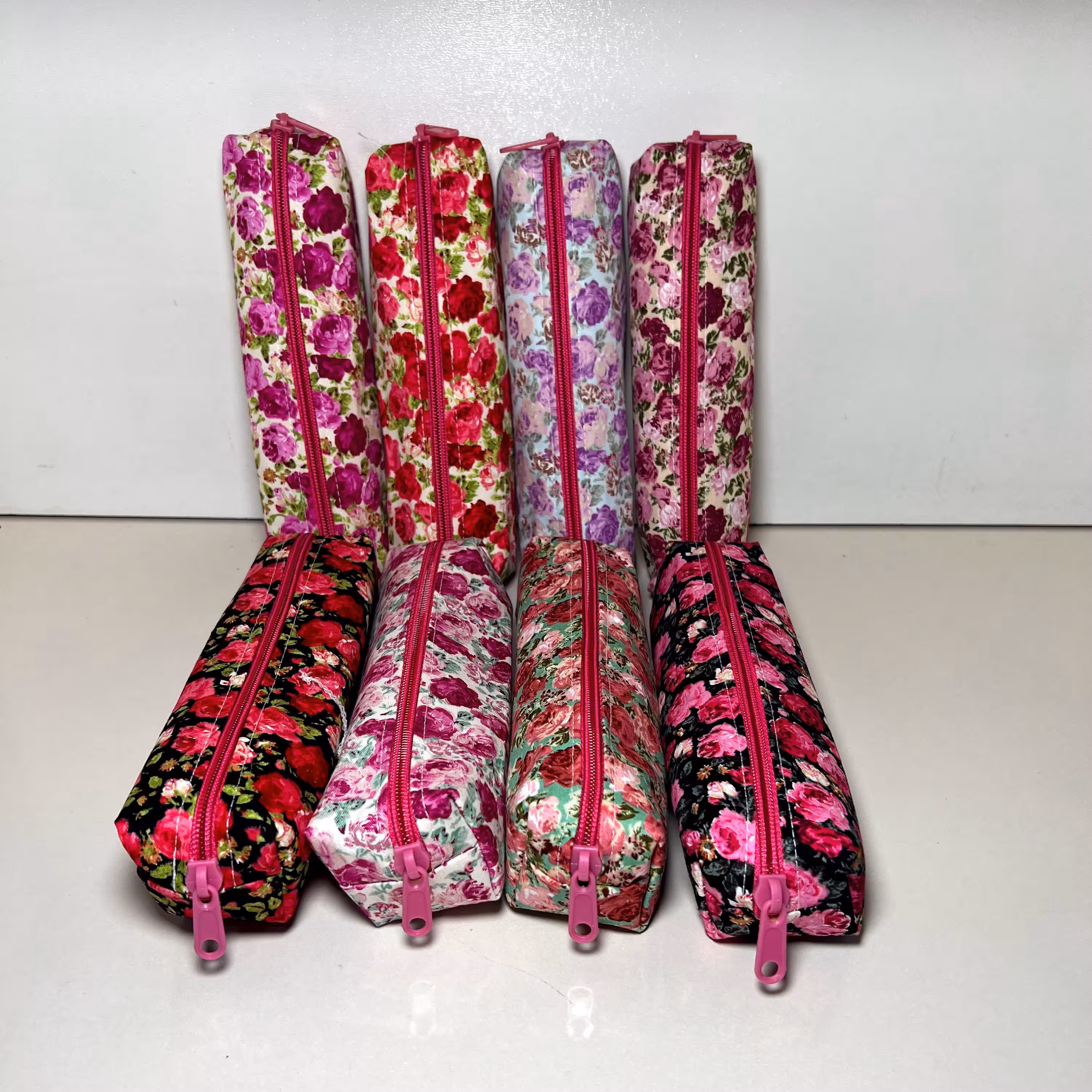 جامدادی گل گلی دخترانه تک زیپ   