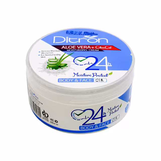 کرم مرطوب کننده حاوی عصاره آلوئه‌ورا و روغن زیتون دیترون 200 میلی لیتری