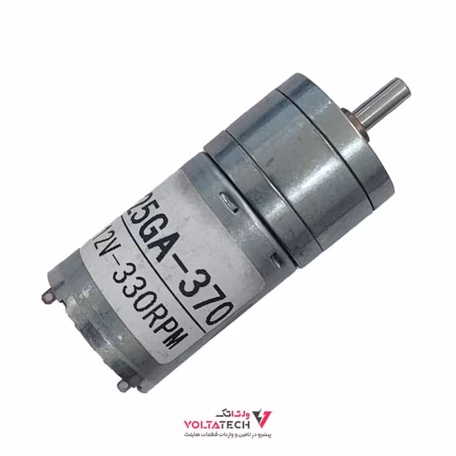 موتور دی سی گیربکس دار 25GA-370 (12V 330RPM)