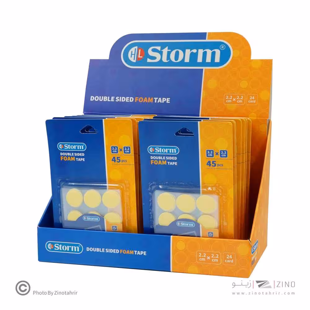 چسب دوطرفه1میل فوم دایره2/2سانت45عددی استورم کدHL-102122