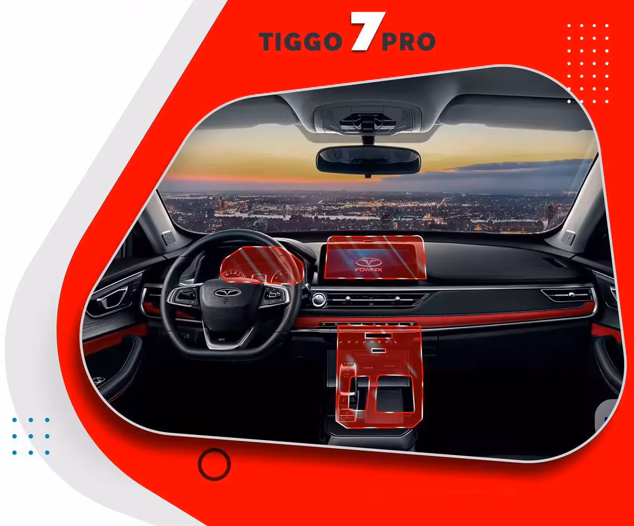 گلس و محافظ کامل خودرو TIGGO 7 PRO