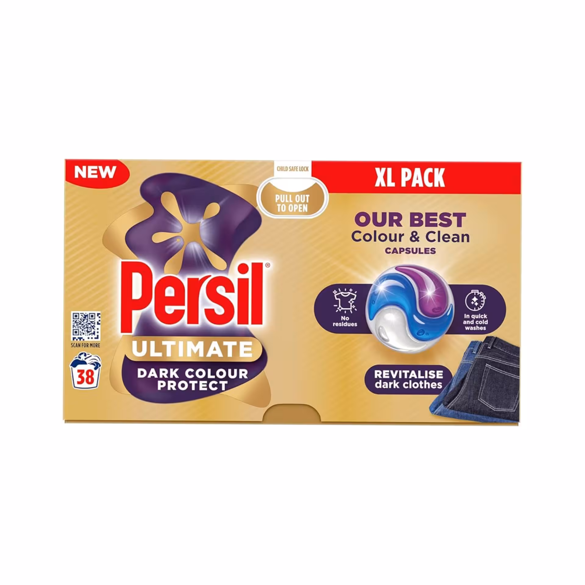 قرص ماشین لباسشویی پرسیل مدل Ultimate Protect بسته 24 عددی اورجینال | محافظ رنگ و بافت لباس های تیره